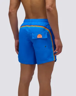 Sundek Men Twitter Iconic Taffeta Mid-Length Elastic Waist Swimsuit