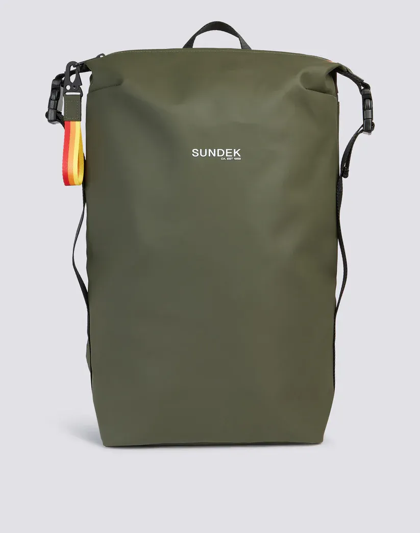 Sundek Dark Green Backpack with Welded Zip and Adjustable Padded Handles