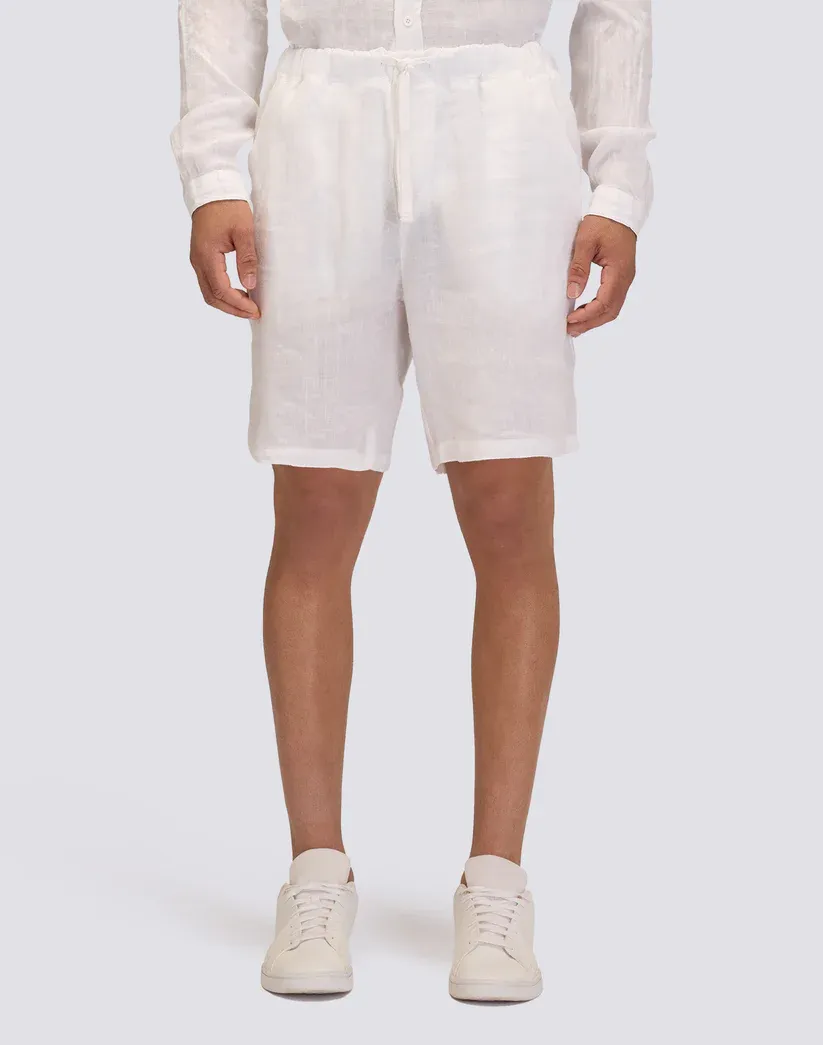 Sundek Men White Linen Walkshorts