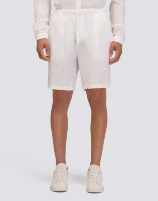 Sundek Men White Linen Walkshorts