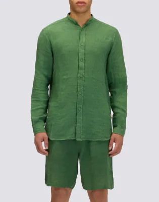Sundek Men Dark Green Garment Dyed Shirt