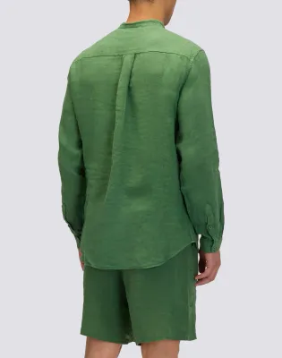 Sundek Men Dark Green Garment Dyed Shirt