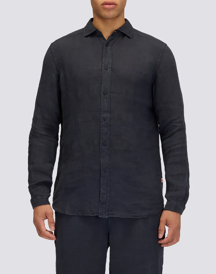 Sundek Men Navy Linen Shirt