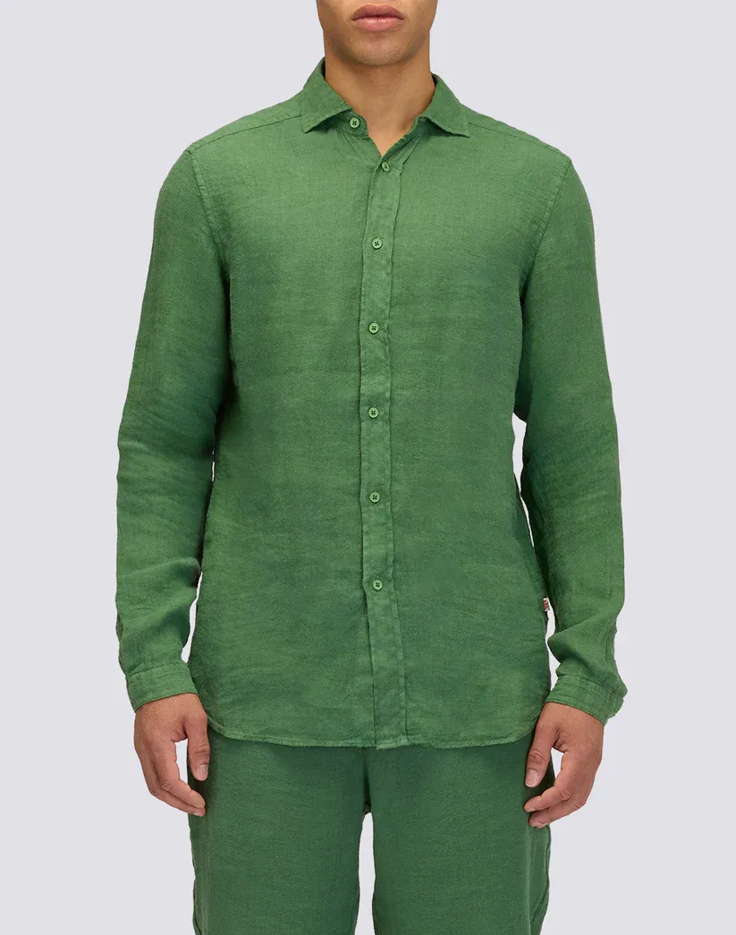 Sundek Men Dark Green Linen Shirt