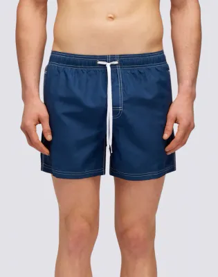 Sundek Men Navy Repreve® Recycled Polyester Elasticated Waist Short Swimshorts