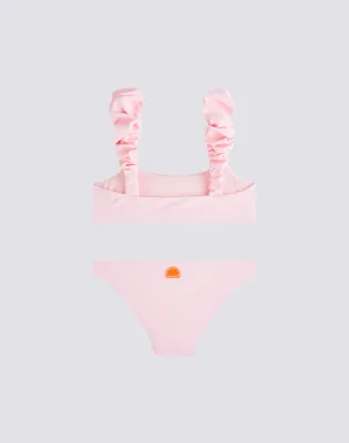 Bikini Top With Ruffles And Fixed Slip