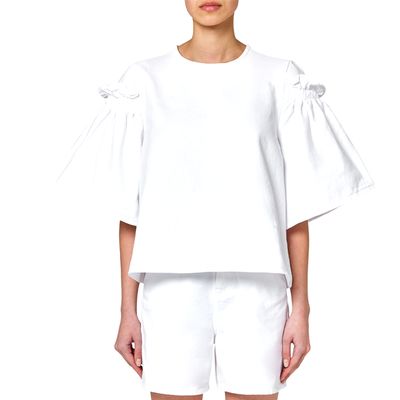 SUNDEK FLARED BLOUSE-WHITE