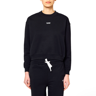 ROUND NECK FLEECE-BLACK