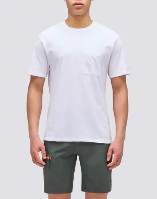 Sundek Men White T-Shirt with Pocket and Print Sundek Men White T-Shirt with Pocket and Print