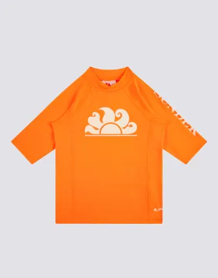 Sundek Rashguard Crew Neck Upf 50  Flash Orange 01