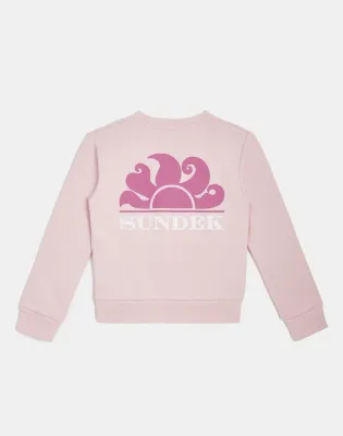 SUNDEK GIRL FLEECE WITH LOGO-QUARTZ PINK 01