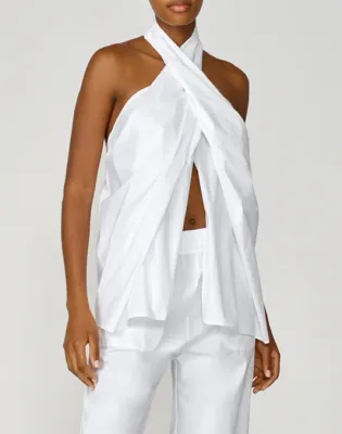 SUNDEK GOLDENWAVE POPELINE TOP-WHITE