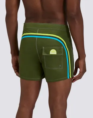 Sundek Men Dino Iconic Taffeta Fixed Waist Short Swimsuit