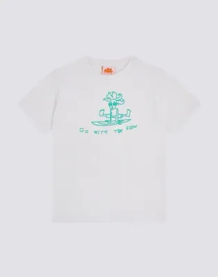 Sundek Boys White T-Shirt with Go with the Flow Print