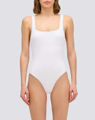 Sundek Women White Miller - Double-Layer One-Piece Swimming Swimshorts