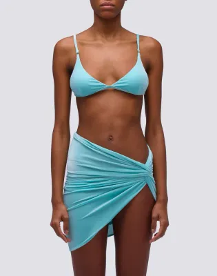 Sundek Women Blue Java Short Pareo in Light Velvet