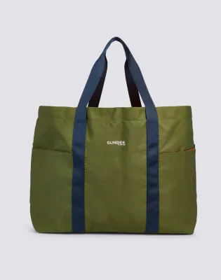 Sundek Dark Green Military Tote Bag with Contrast Details