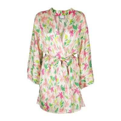 SUNDEK PRINTED SILK KIMONO-CALLA
