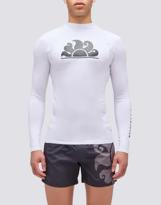 Sundek Men White Long Sleeve Rashguard