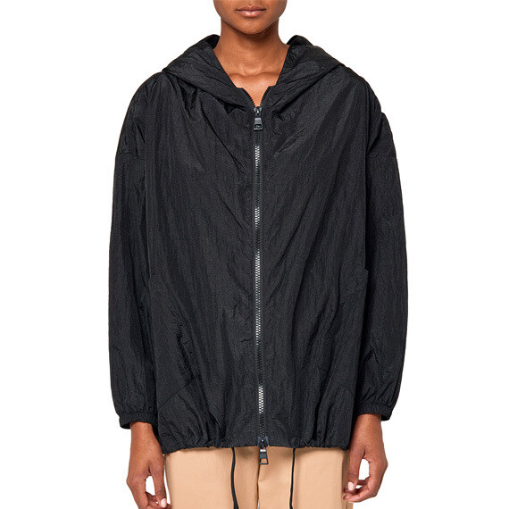 SUNDEK HOODED KIMONO JACKET-BLACK