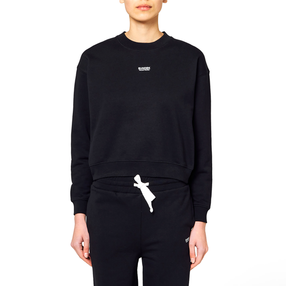 ROUND NECK FLEECE-BLACK