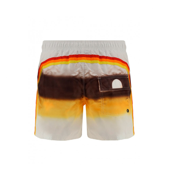 SUNDEK TIE &amp; DYE SWIM TRUNKS-WHITE