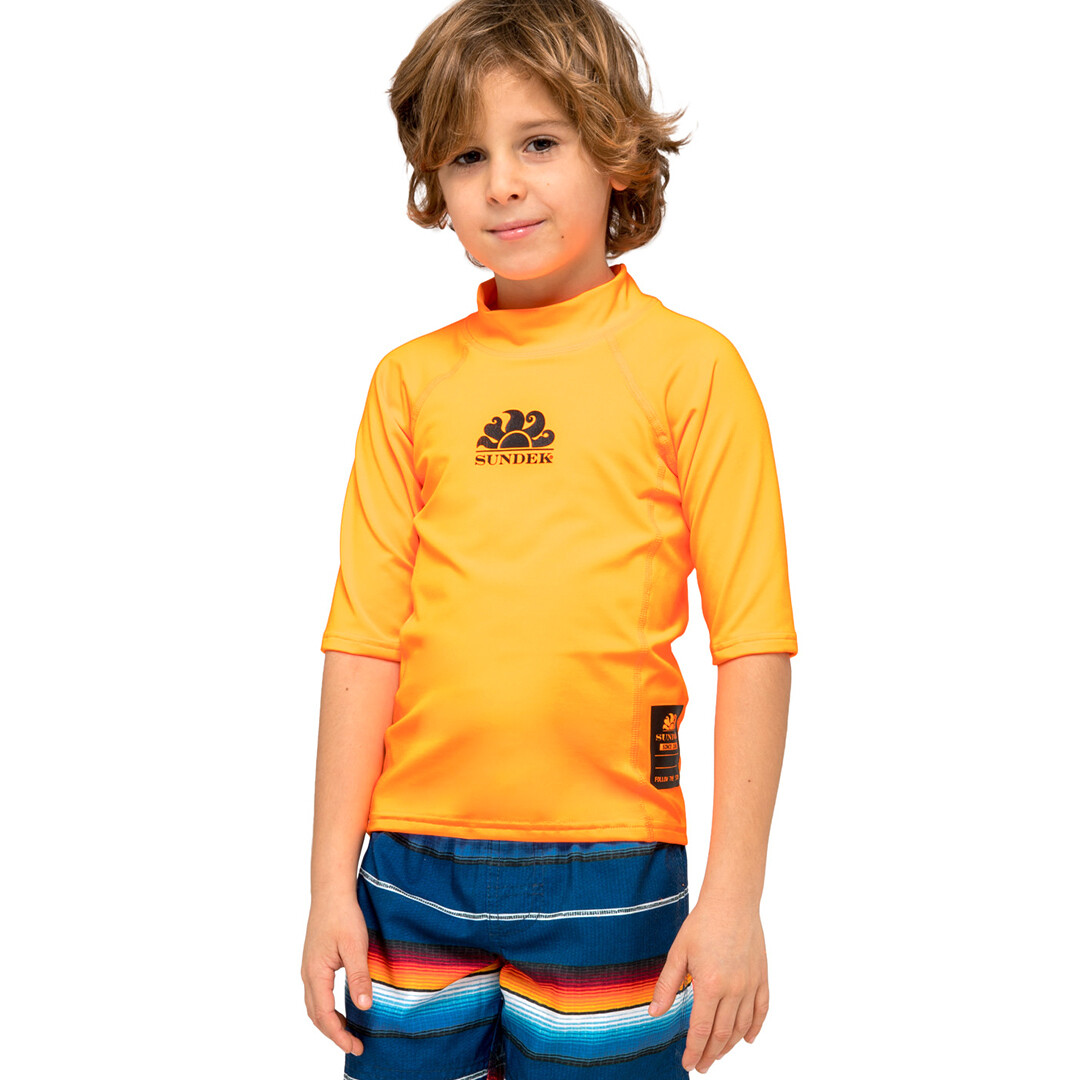 SUNDEK LOGO S/S RASH GUARD FLASH ORANGE
