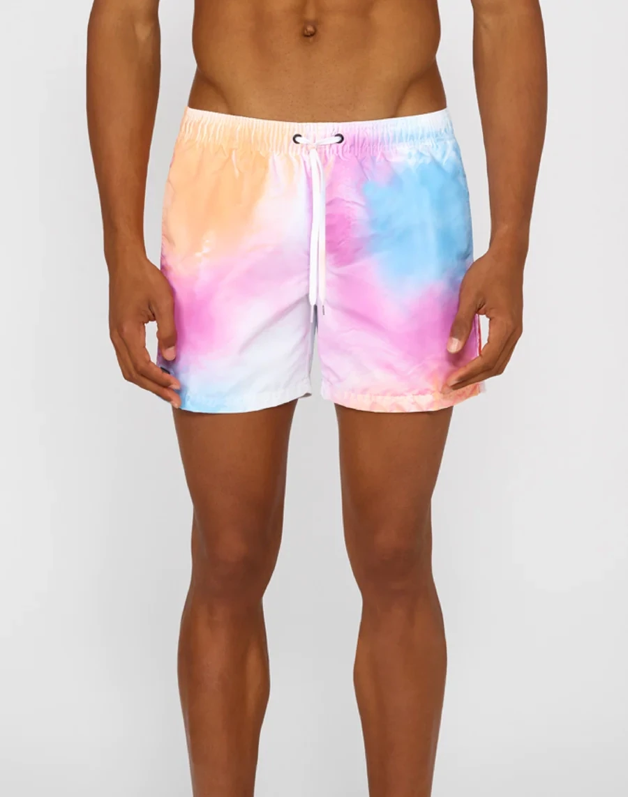 SUNDEK GOLDEN WAVE MAN TIE &amp; DYE SWIM TRUNKS-MULTICOLOR