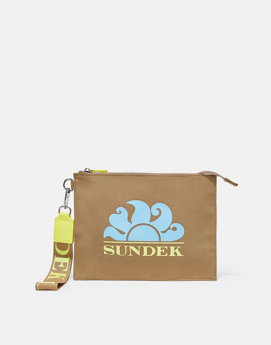 SUNDEK GOLDEN WAVE CANVAS CLUTCH(POUCH)-AVOCADO