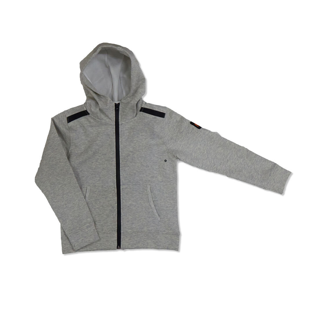 Boy's Mini Bertrand Coated Zipper Coate Jacket - Grey Melange