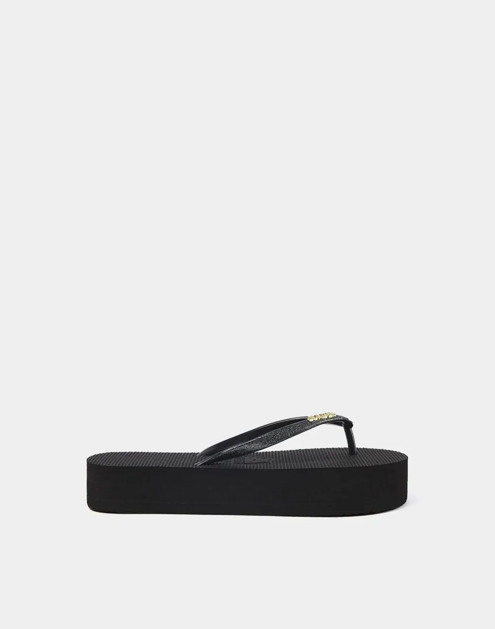 Sundek Women Black Flip-Flops With Glitter And High Sole