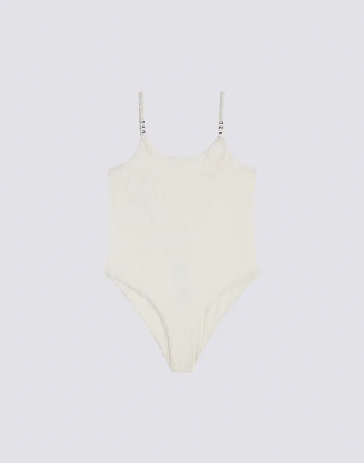Sundek Girls White Terry One-Piece Swimsuit