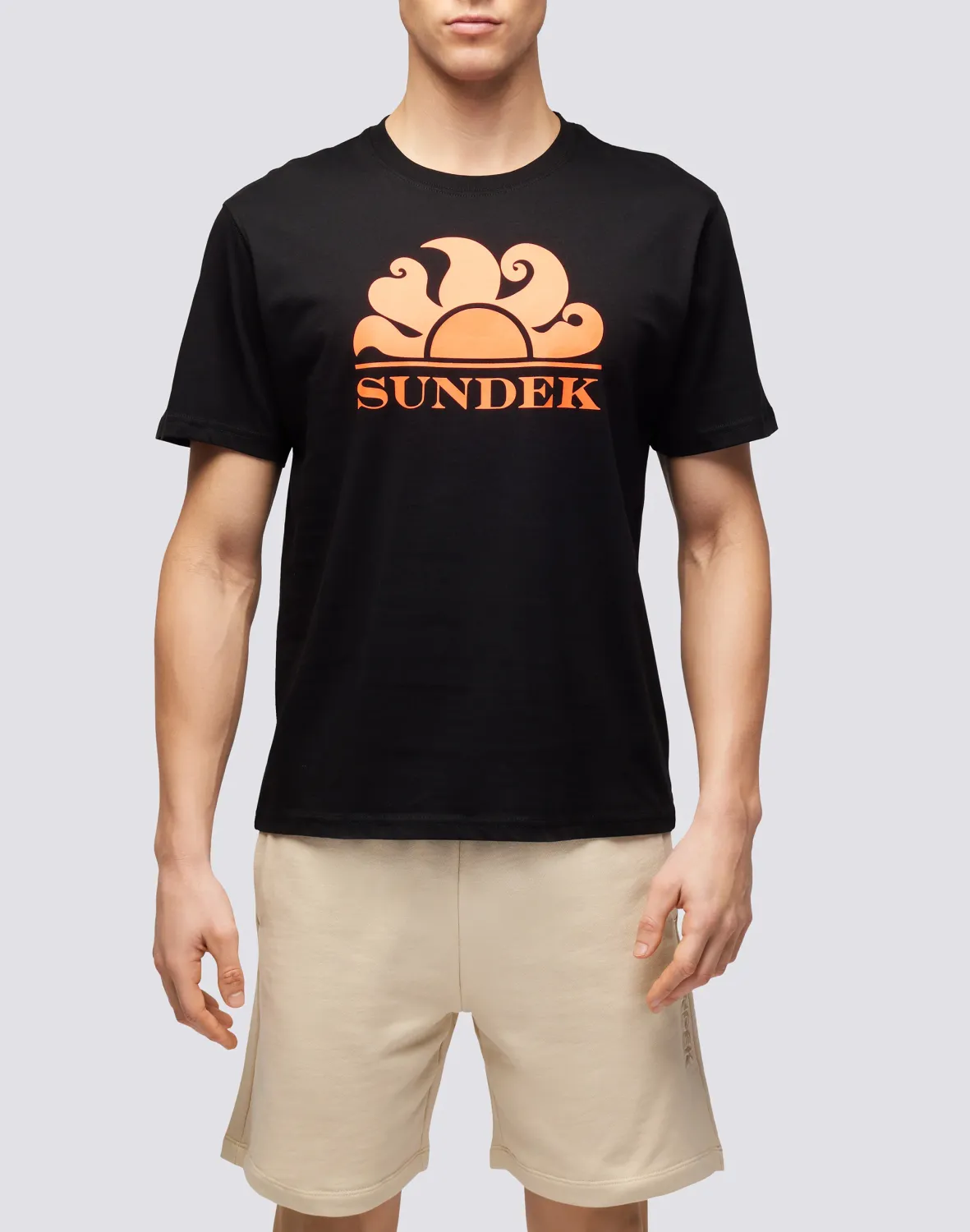 Sundek Men Crew Neck T-Shirt With Printed Logo