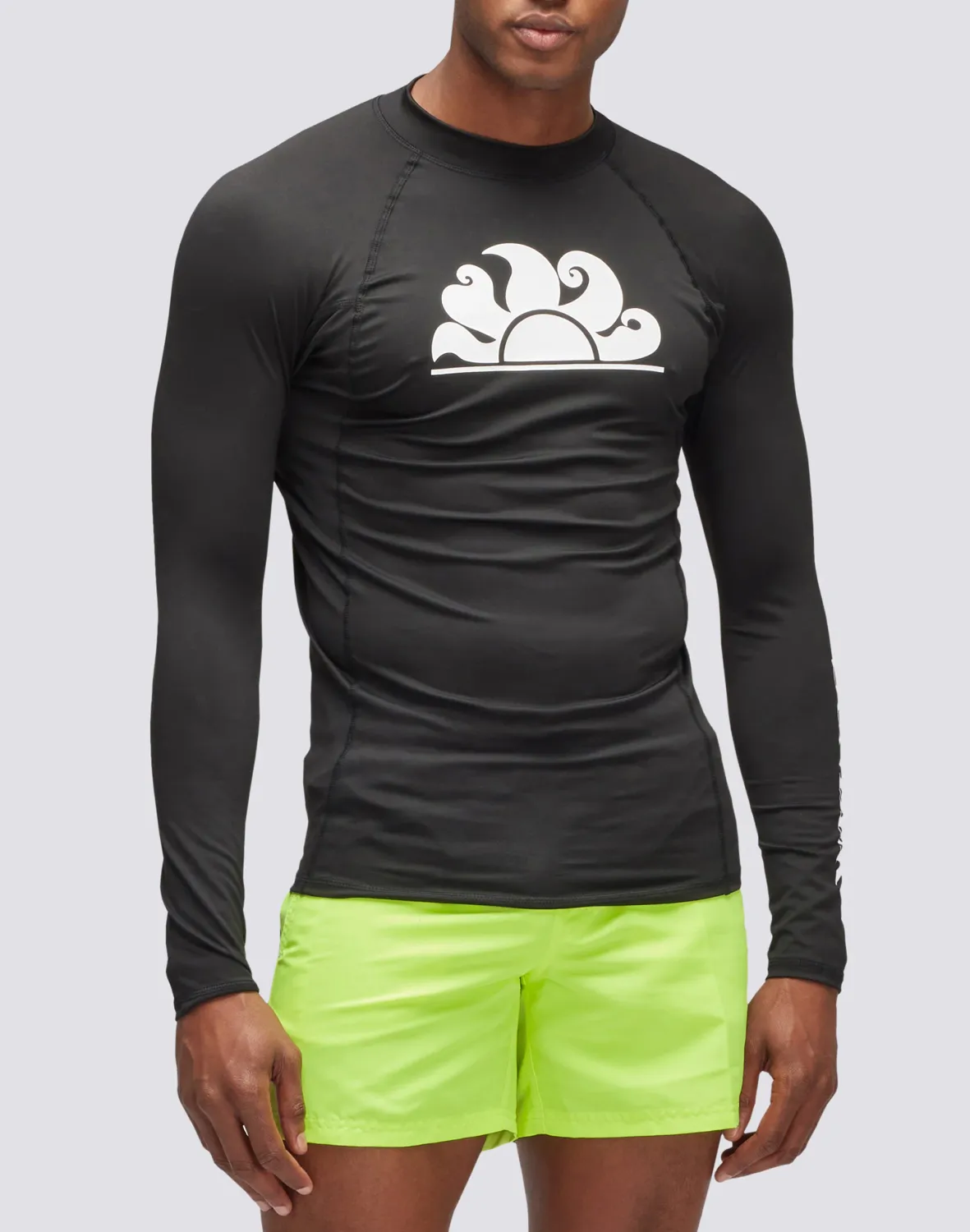 Sundek Men Black Long Sleeve Rashguard