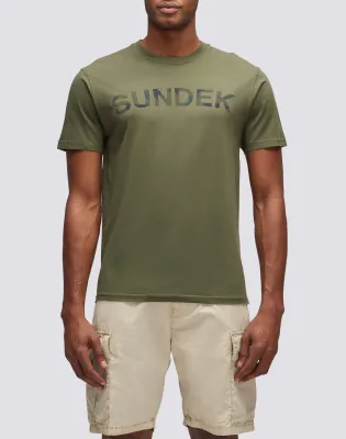 Sundek Men Dark Green Camou Print T-Shirt