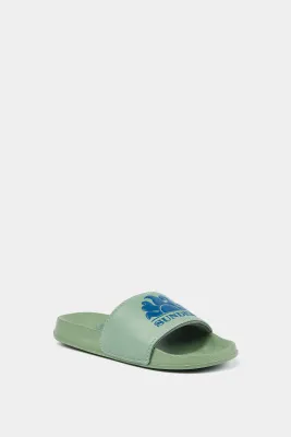 Costa Mini Band Slippers Green Dust 01