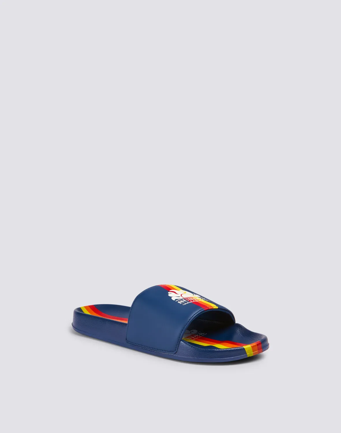 Sundek Band Slippers With Logo And Rainbow Detail Navy 01