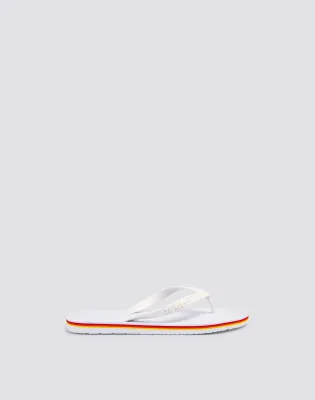 Sundek Barracuda - Flip-Flops With Rainbow Edges White 01