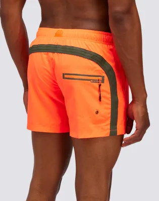 Sundek Swim shorts With Stretch Elastic Waist And Pocket Fluo Orange 01