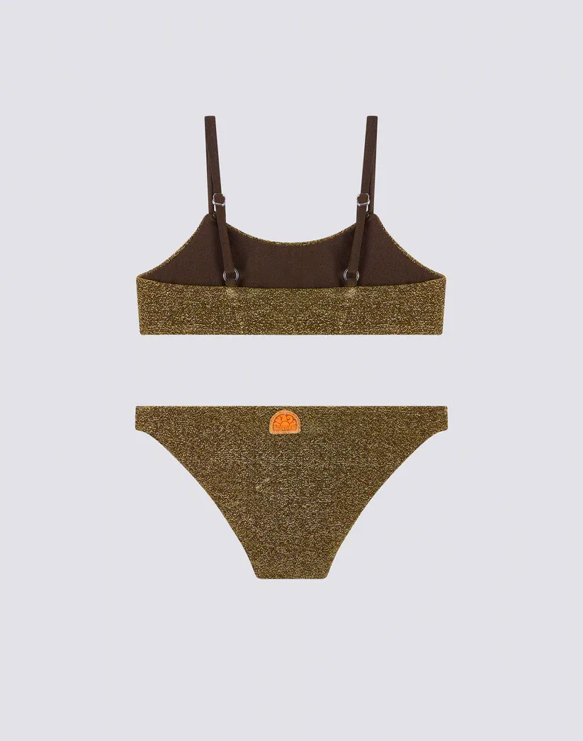 Sundek Girls Bronze Bikini with Bandeau Top and Fixed Bottom