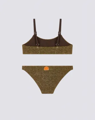 Sundek Girls Bronze Bikini with Bandeau Top and Fixed Bottom