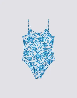 Sundek Girls White One-Piece Swimsuit with SK23 Print