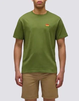 Sundek Men Dino T-Shirt with Tricolour Embroidery Sundek Men Dino T-Shirt with Tricolour Embroidery