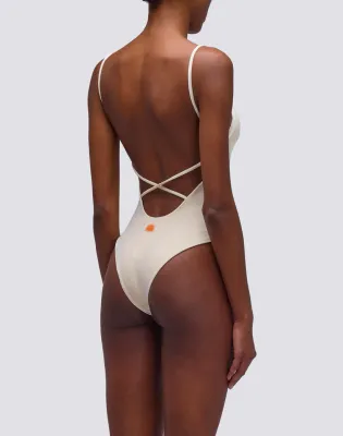Sundek Women Champagne Ruth Velvet One-Piece Swimsuit