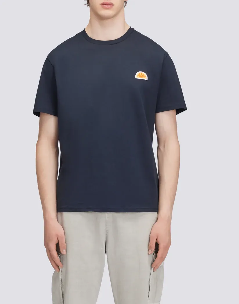 Sundek Men Navy Plain T-Shirt with Archive Logo