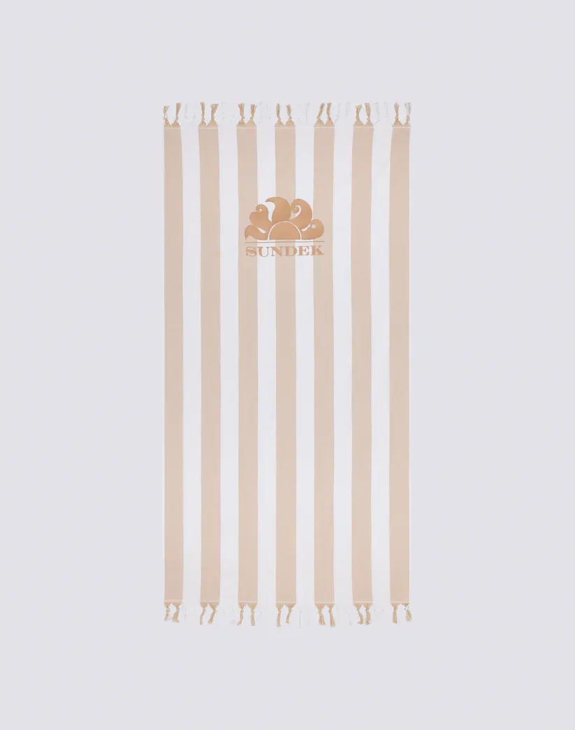 SUNDEK MEN BEACH TOWEL FOUTA JACQUARD WITH LOGO - DURIAN