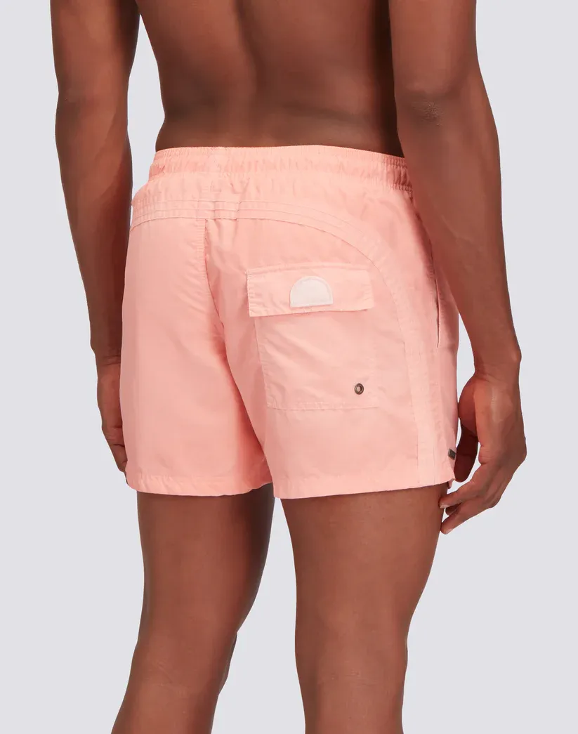 Sundek Men Salmon Swimshorts Elastic Waist Iconic Taffeta Goldenwave