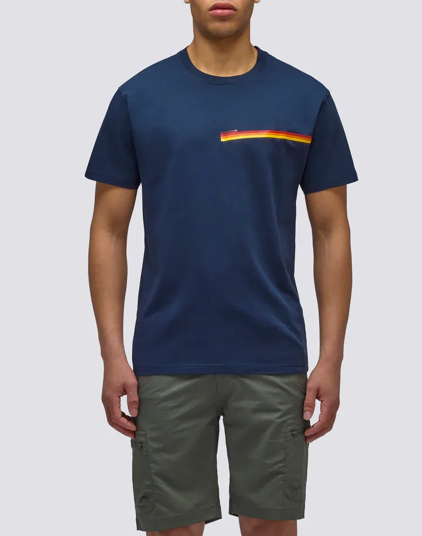 Sundek Men Navy T-Shirt with Tricolour Detail