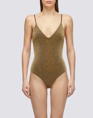 Sundek Women Bronze Lurex One-Piece Swimsuit