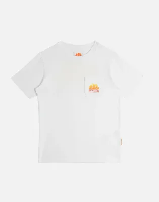 SUNDEK BOYS MINI NEW HERBERT T-SHIRT WITH SHADED LOGO - WHITE